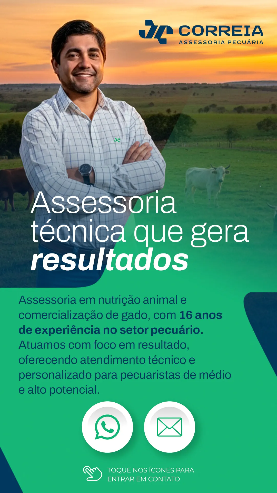 Cartão de visita digital com contato via WhatsApp