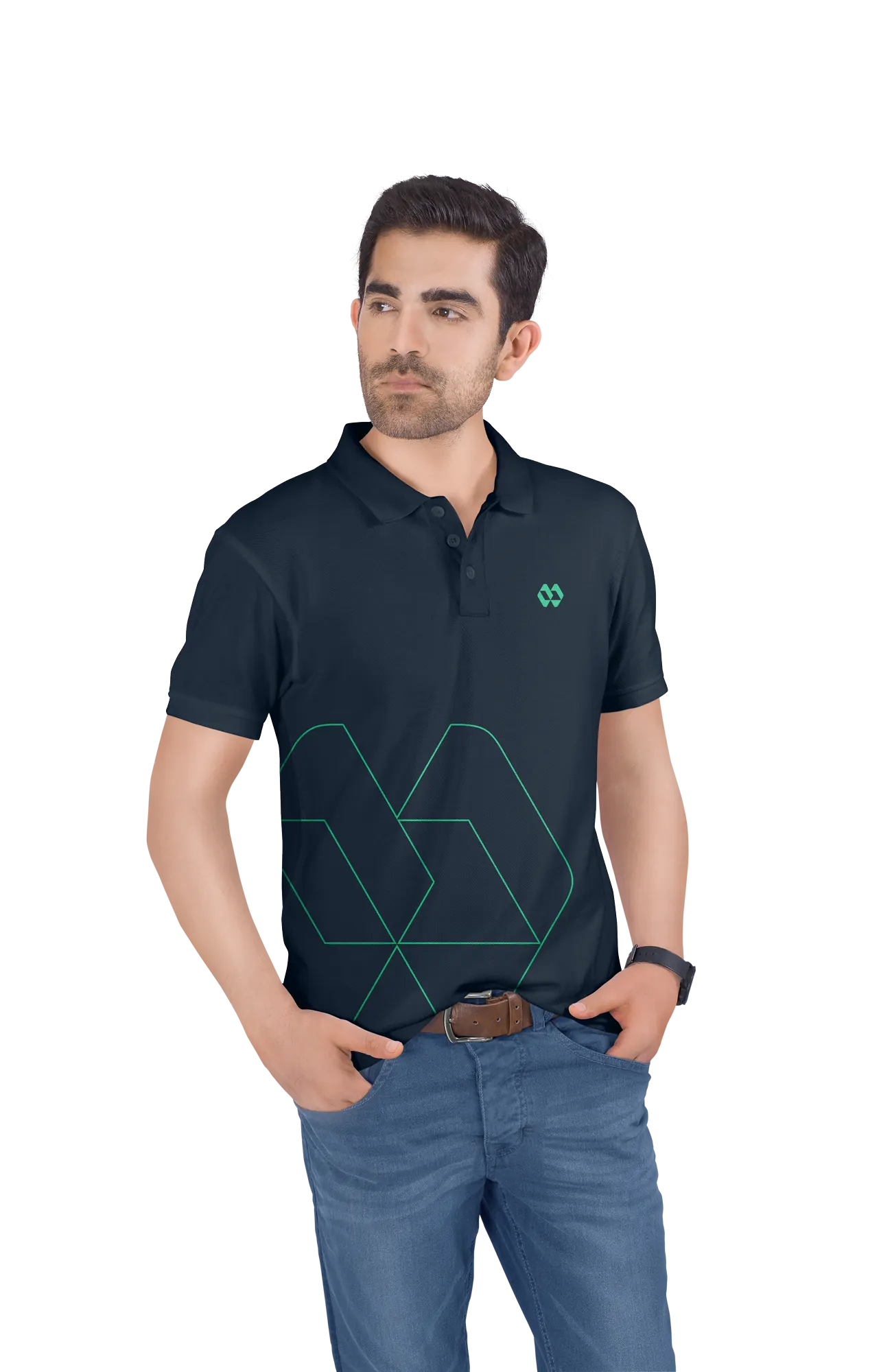 Camisa polo com o símbolo bordado no peito