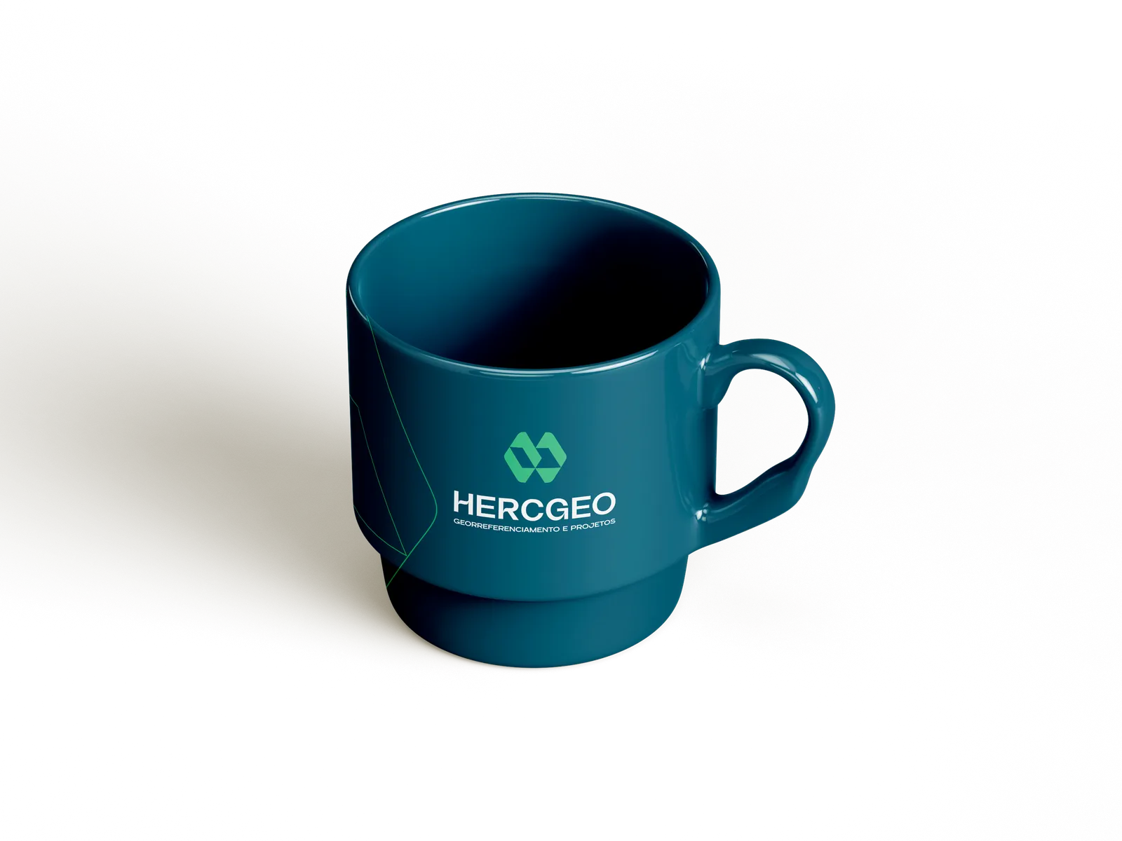 Caneca com padrão geométrico da marca