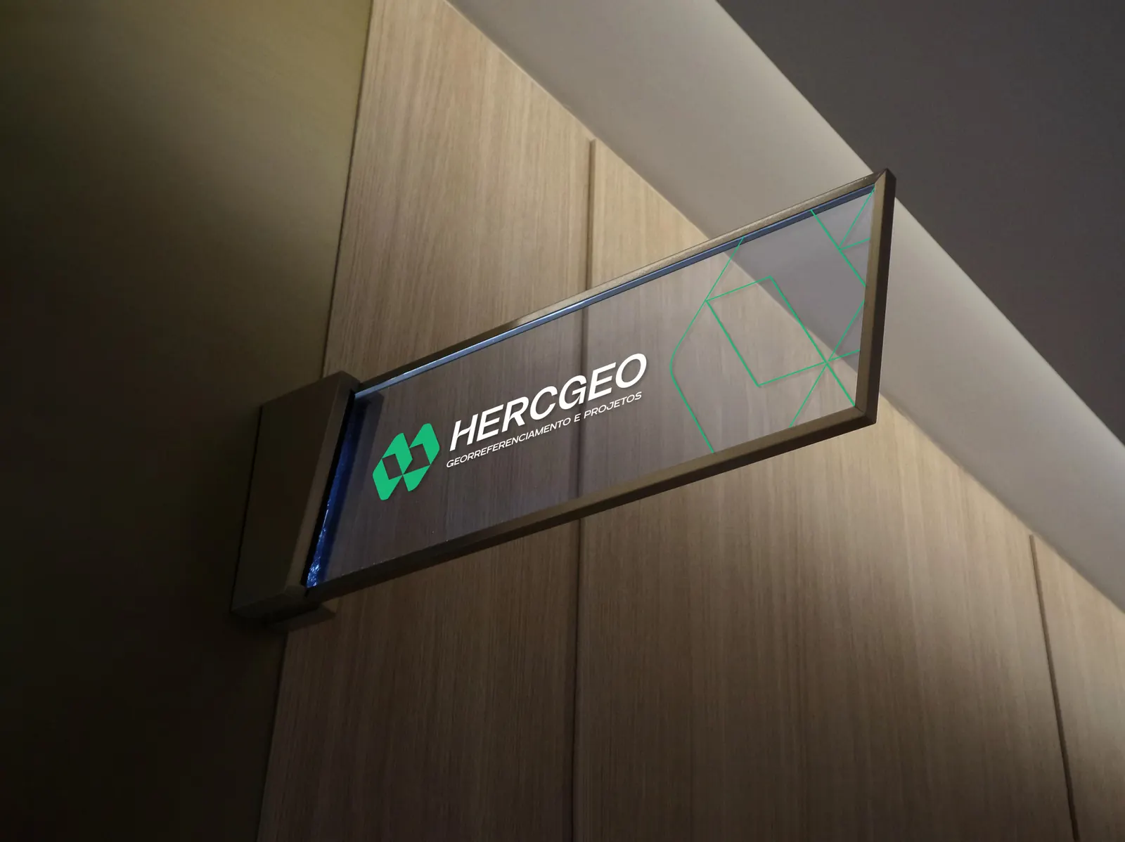 Placa de sinalização da marca